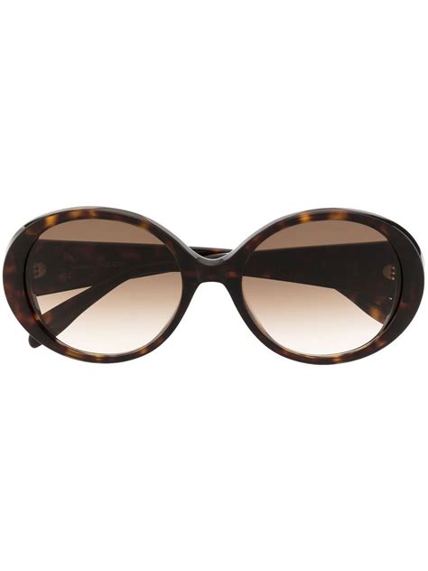 Oval frame sunglasses in tortoiseshell 